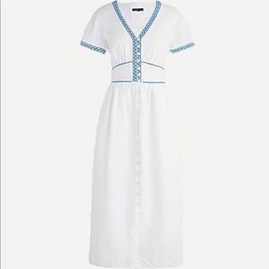 NWT Jcrew white embroidered dress size 8